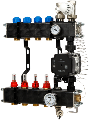VTE composiet verdeler 4 groeps met Grundfos UPM3 pomp.