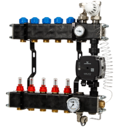 VTE composiet verdeler 5 groeps met Grundfos UPM3 pomp.