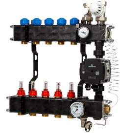 VTE composiet verdeler 5 groeps met Grundfos UPM3 pomp.