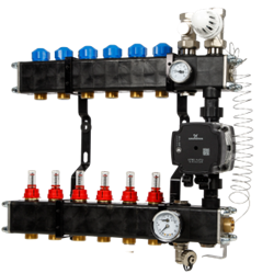 VTE composiet verdeler met Grundfos UPM3 pomp - 1 t/m 18 groepen