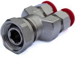 2x 12mm Pushfit Splitter naar  ¾’’ euroconus wartel