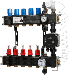 VTE composiet verdeler 5 groeps met Grundfos UPM3 pomp.
