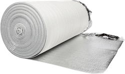 Aluminium reflectie folie 3MM met flap. 50mtr lang en 1 mtr b