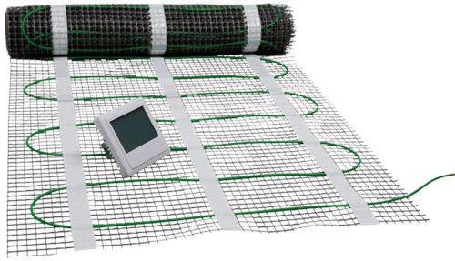 VTE Elektrische vloerverwarmingsmat zelfklevend 160W/m2 (2 m2) met thermostaat